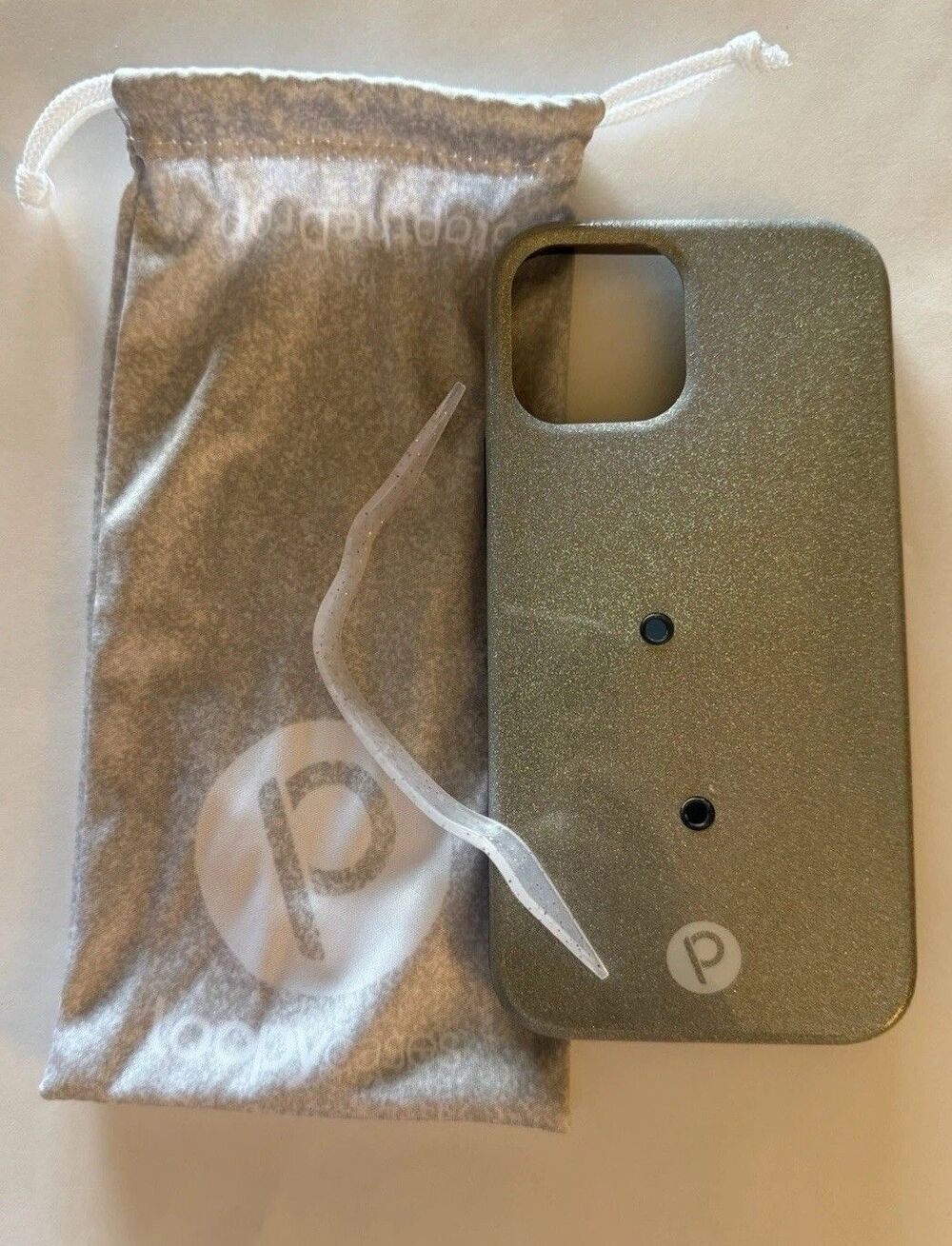 iPhone 12 Original 6.1  Loopy Case Apple Silver Glitter Loop And Bag